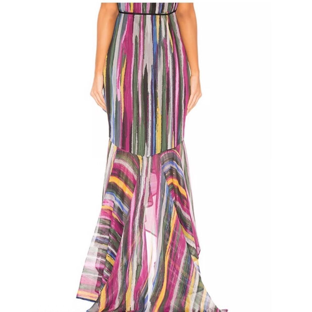 Michael Costello X Revolve Atienne in multicolor high low wrap maxi dress S - Picture 7 of 12